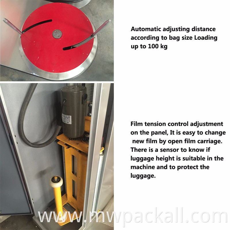 Automatic strech film luggage /baggage wrapping machine /wrapper machine with LED Screen